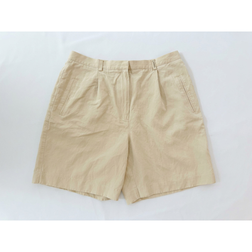 Liz Claiborne LizGolf Bermuda Shorts Womens Sz 16 Light Yellow Silk Linen Golf